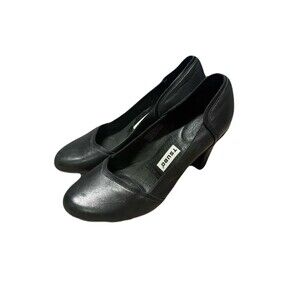 TSUBO Black Leather Pumps Women’s Size 8 Block Heel Comfort Career Shoes